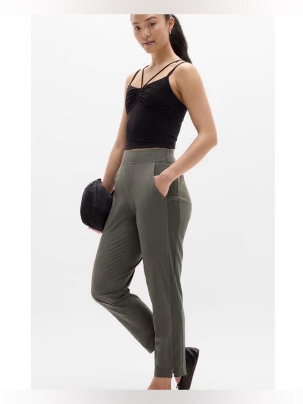 Athelta Brooklyn Mid Rise Ankle Pant — Size 4T Olive